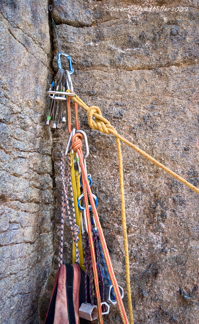 Tie-off in the cliff at the mouth of Tapeats Creek