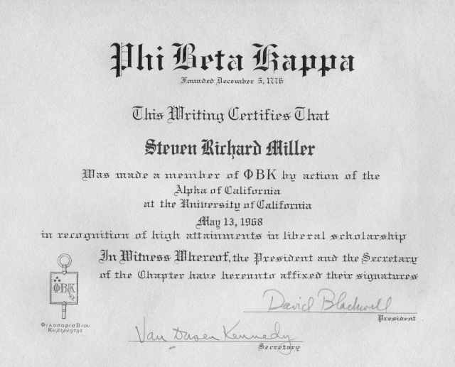 Phi Beta Kappa. You get in if you were in the top 10% of your class